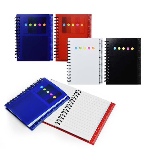 Pocket size notebook with post it pad