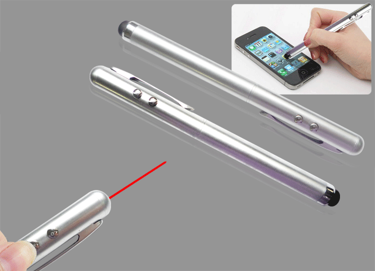 Stylus Touch Screen With Red Laser & Led Torch