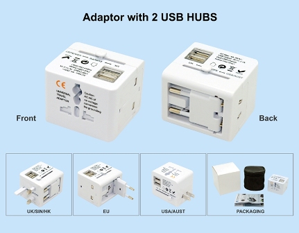 Travel Adaptor w/USB 
