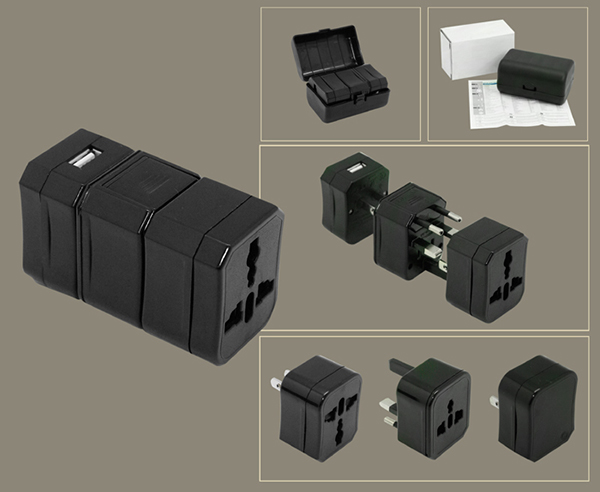 Capsule USB Travel Adaptor Black