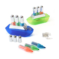 Ship-shaped Paper Clip Dispenser with Highlighter