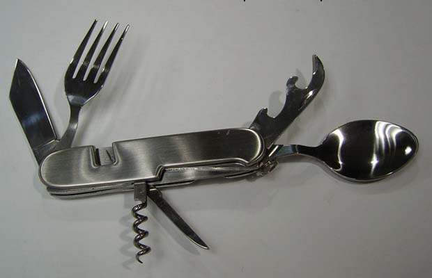 6 in 1 Fork & Spoon w/ Pocket Knife