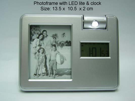 Photoframe with Lite & Clock