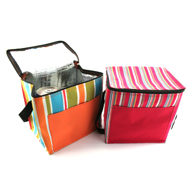 Striped Insulated Cooler Bag 