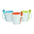 Dual Color Ceramic Mug with Spoon 11oz