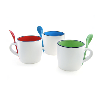 Victoria Ceramic Mug with Spoon