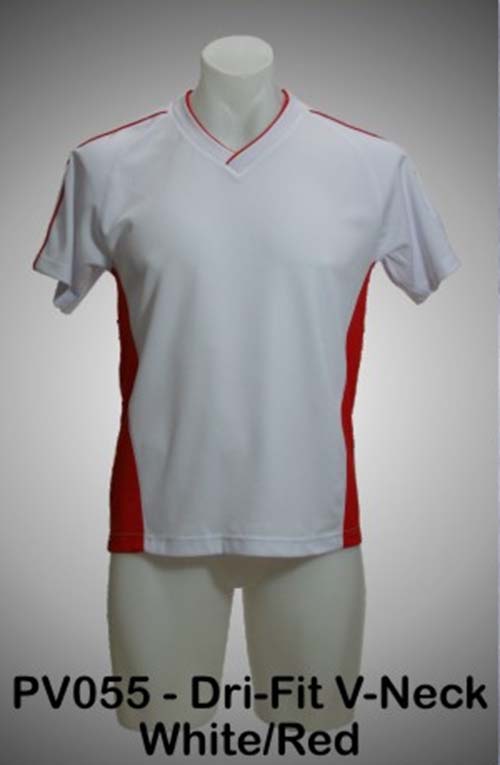 V-Neck White/Red